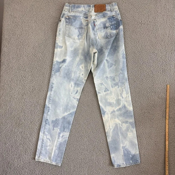 Vintage Levis 501 Jeans Womens 28 x 31 Acid Wash 80s Button Fly High Waist - Picture 15 of 16